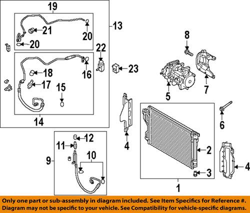 Hyundai oem 291364r000 a/c condenser, compressor & lines-air guide