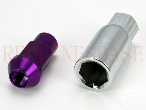 Purple color 20pcs t-4 racing lug nuts 50mm w/lock m12x1.25 gsp fit: infiniti