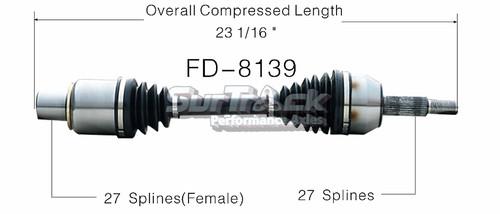 Surtrack perf axles fd-8139 cv half-shaft assembly-new cv axle shaft