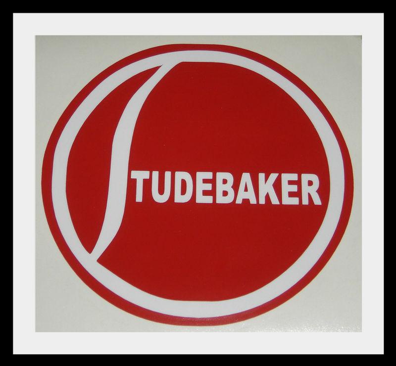 Red and white studebaker circular logo vinyl decal sticker graphic two color