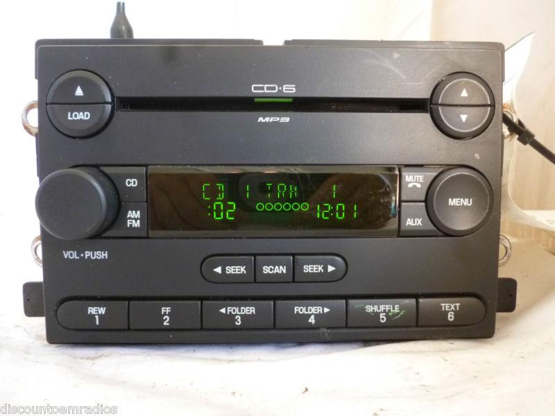 04-07 ford mercury radio 6 disc cd mp3 player 6l3t-18c815-kd f150 mustang * oem