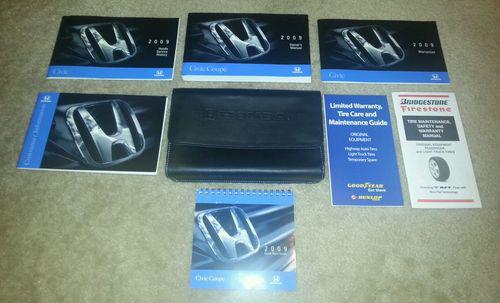  2009 09 honda civic coupe owner's owners manual set books oem **excellent**