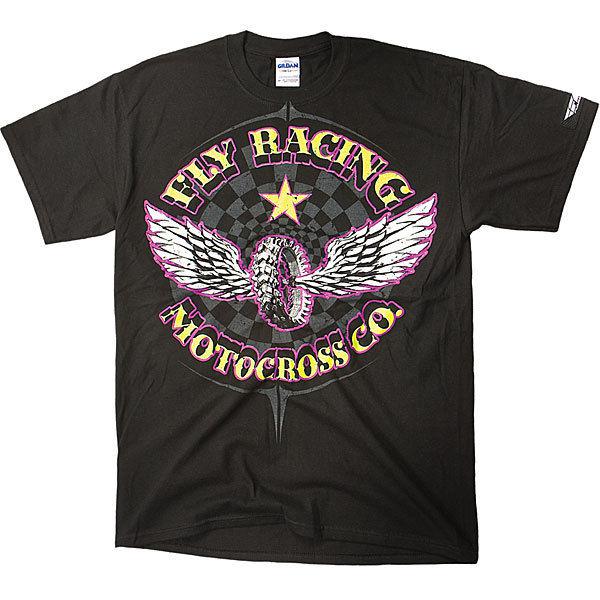 Fly racing flywheel t-shirt black (youth sm / small)