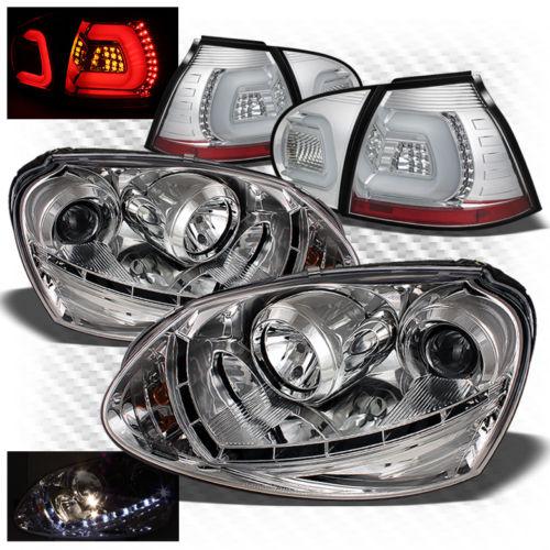 (hid only) 06-09 rabbit drl led pro headlights + philips-led perform tail lights