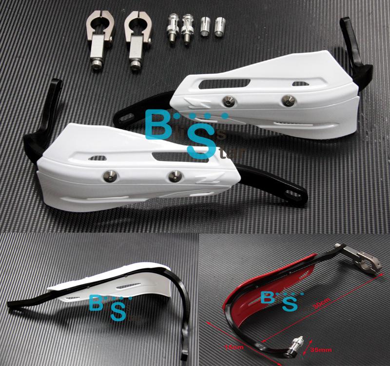 White 7/8" dirt bike dirtbike atv motorcycle brush bar hand guards handguard