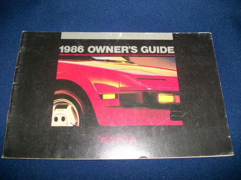 1986 toyota owners guide 