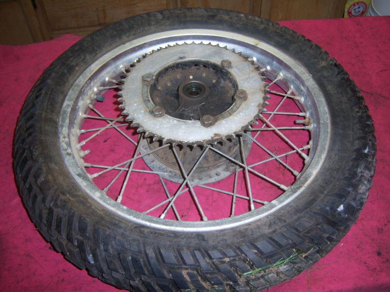 76 yamaha tt500 tt 500 rear rim wheel tire sprocket brake hub 77 78 79 80