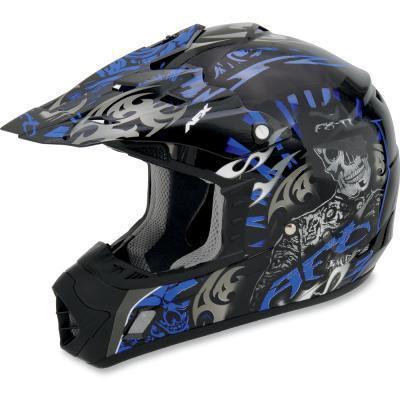 New afx fx-17 atv/motocross/offroad helmet, blue shade, large/lg