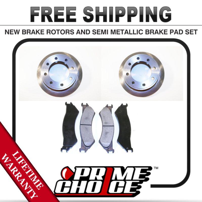 Rear kit (2) brake rotors and (1 set) premium brake pads with lifetime warranty