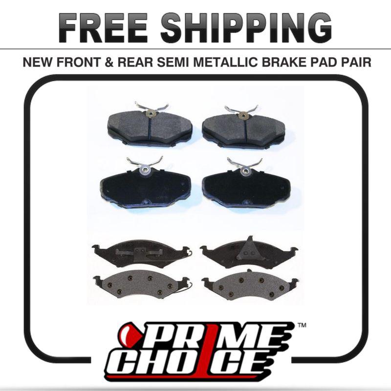 Premium front & rear metallic disc brake pads 2 full complete sets 4 pair 8 pads