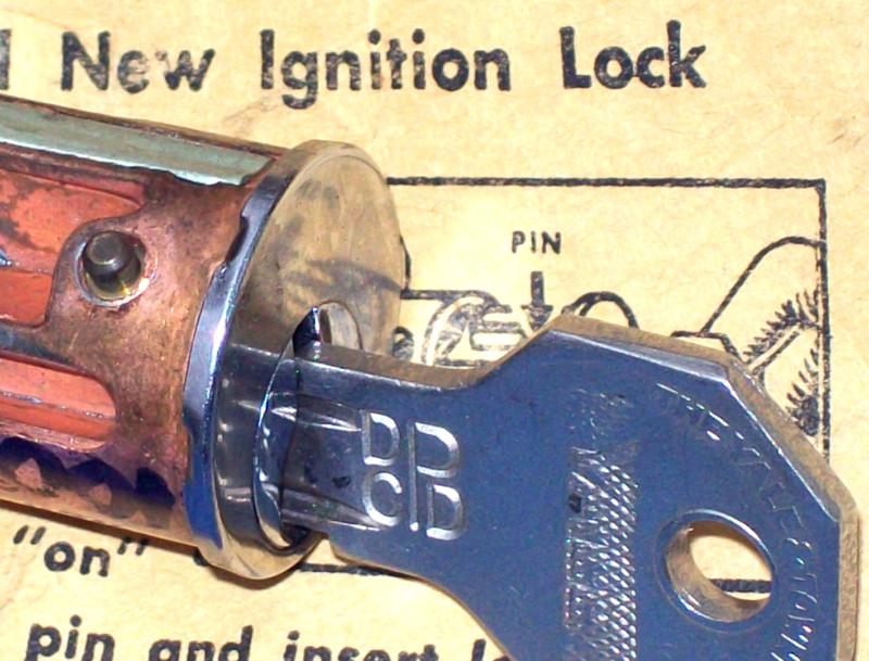 Nos vintage mopar ignition lock + dpcd logo uncut brass key b&s ilco yale ★100bp