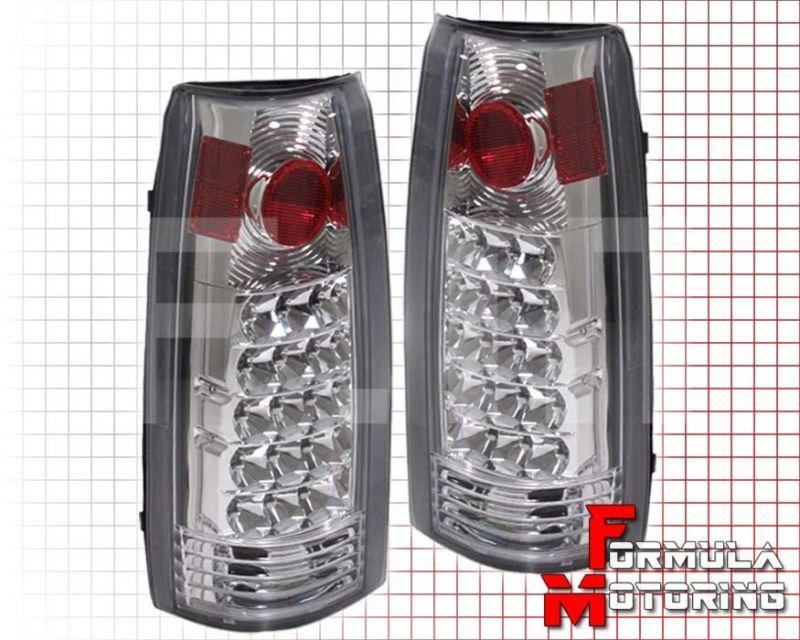 88-98 chevy c/k c10 k10 1500/2500 led tail lights chrome/clear silverado sierra