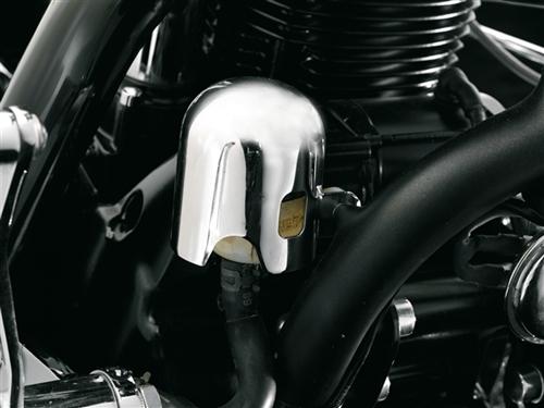 Chrome rear brake fluid reservoir cover yamaha v-star & road star