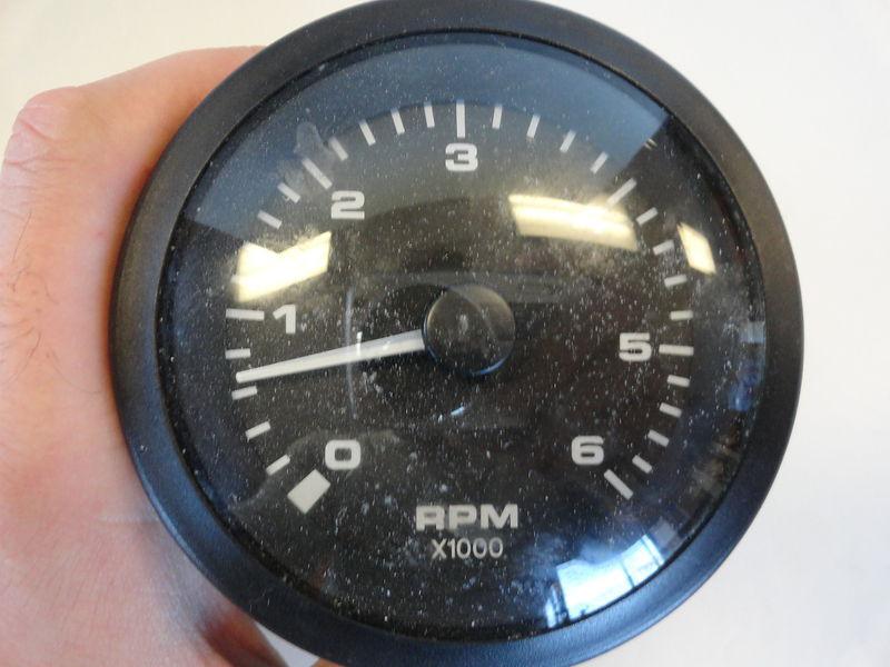 Tachometer gauge black face/ bezel 84288 marine boat