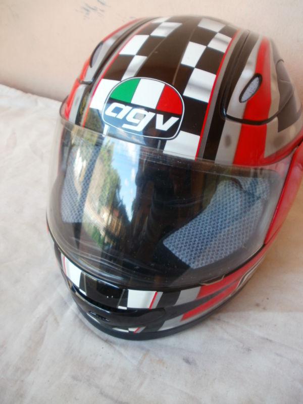 Agv chase black red silver full face motorcycle helmet small