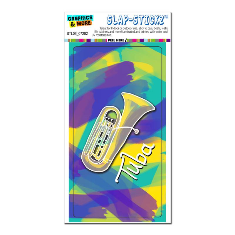 Tuba - musical instrument music brass band - slap-stickz™ window bumper sticker