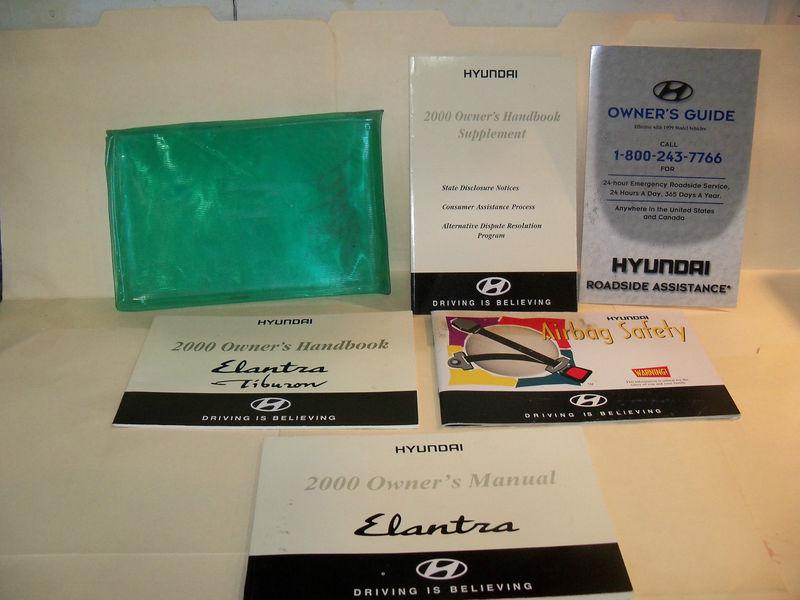 2000 hyundai elantra owner manual 5/pc.set & green plastic case.free s/h / oem