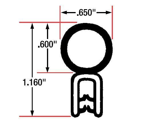 Fairchild universal weatherstrip 1479 trim seal 145" sponge bulb & dense rubber