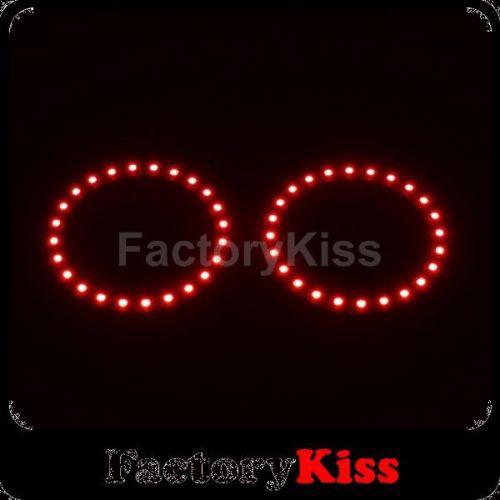 Gau 2x 80mm bmw angel eyes 24 smd led ring car light red