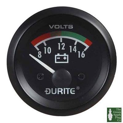 Durite - voltmeter illuminated 52mm 12 volt bx1 - 0-523-22