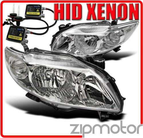 2009-2010 toyota corolla crystal jdm clear headlight+6000k hid kit corner signal