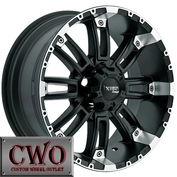 18 black incubus crusher wheels rims 5x127 5 lug chevy gmc c1500 jeep wrangler