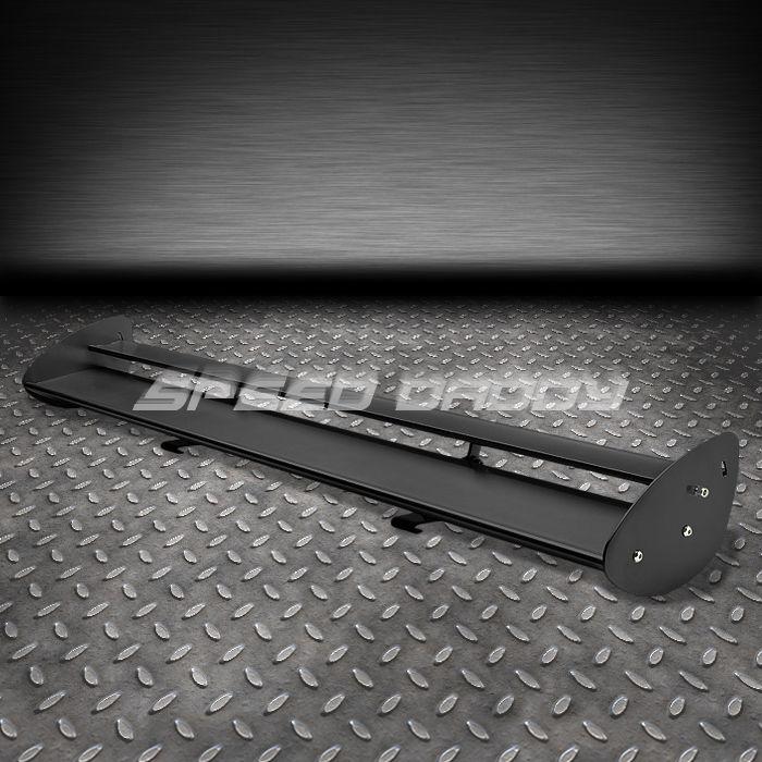 Gt style 43" aluminum rear trunk low-mount double deck racing spoiler/wing black