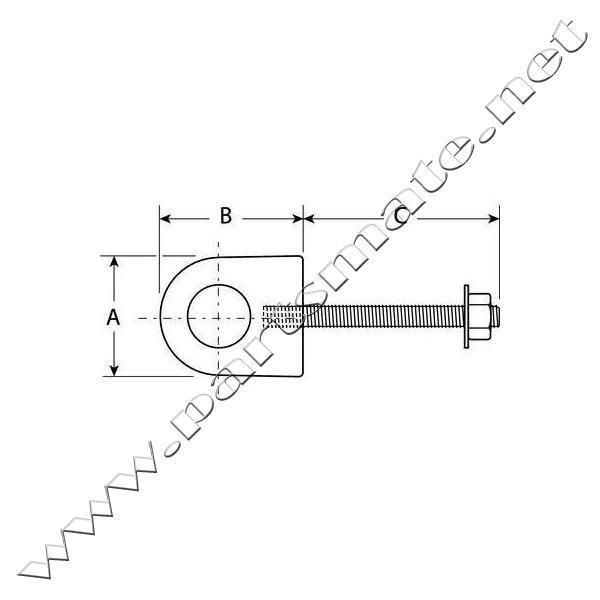 Attwood 34563 single shank bow eye / single shank bow eye 3/8x3-