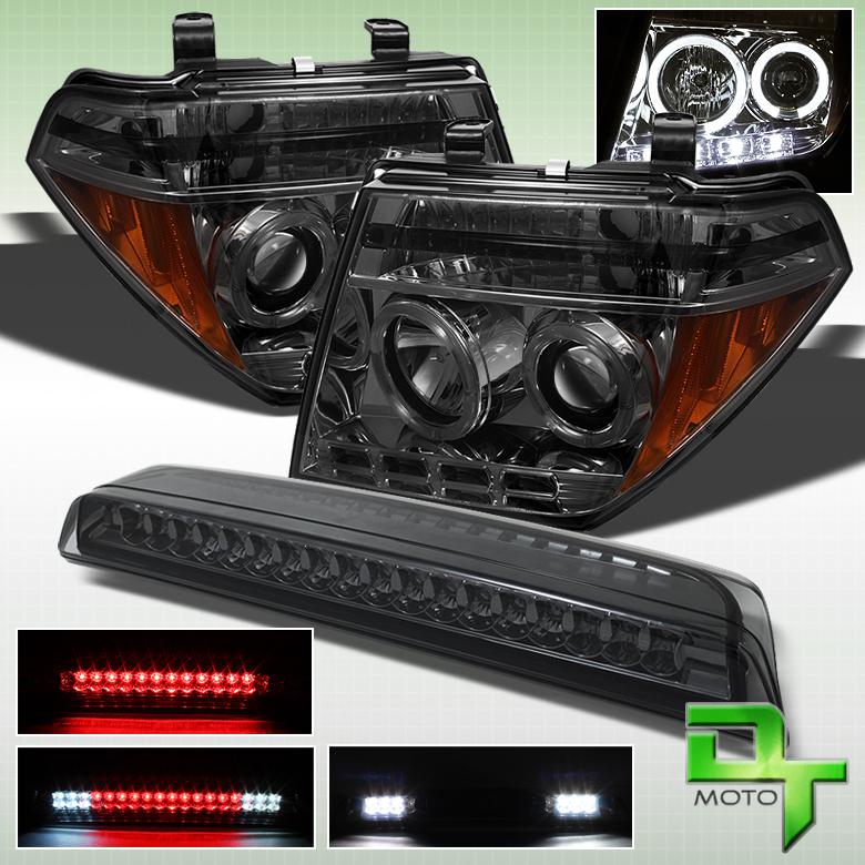 Smoke 05-08 frontier halo projector headlights pair+3rd brake lamp