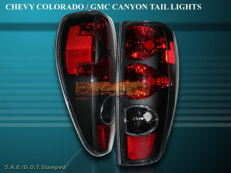 04-10 chevy colorado / gmc canyon tail lights black brake lamps new