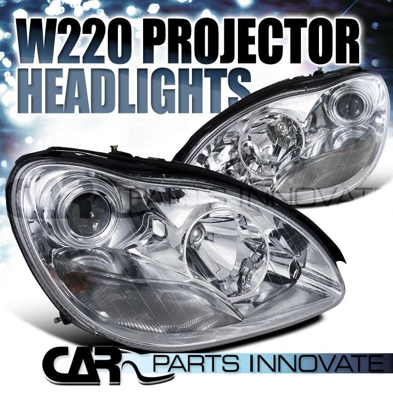 Benz 00-05 w220 s-class s430 s500 s600 s55 amg chrome projector headlights