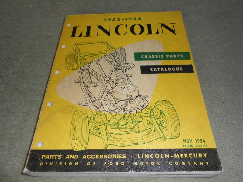 1952 1953 1954 1955 lincoln illustrated chassis parts catalog, manual