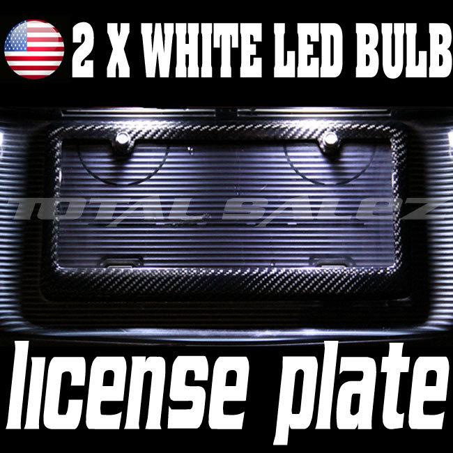 2 x white led license plate tag light bulb kit t10 158 161 168 194 z1