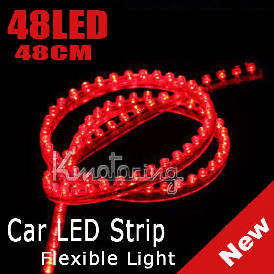 Wow 48cm 48 led strip car auto flexible grill waterproof light lamp 12v pvc