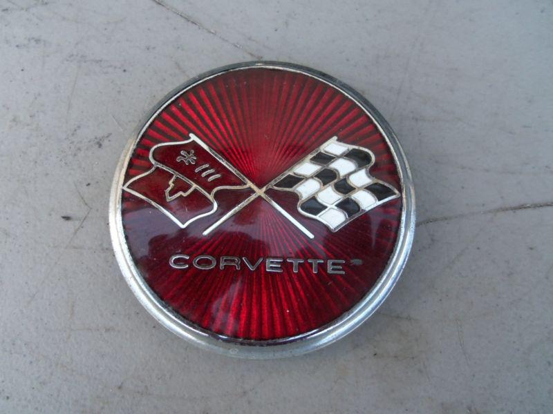 75 76 corvette fuel filler lid gas door emblem