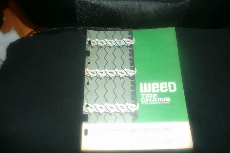 1970 weed tire chains and accessories dealers net cost list w part numbers/specs