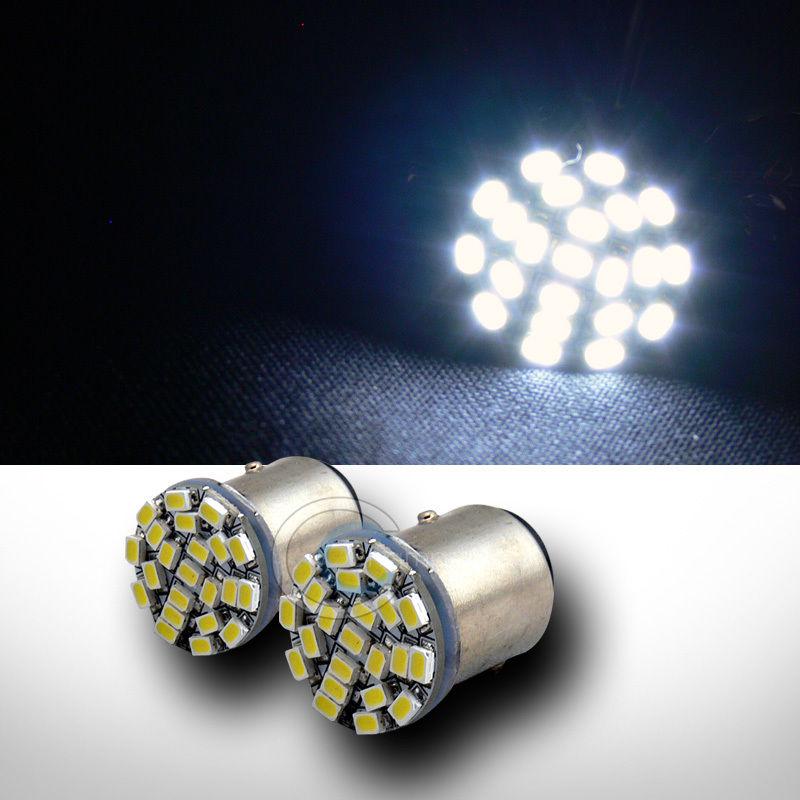 2x white 1157 bay15d 22x smd led front turn signal light bulbs 7225 7528 p21/5w