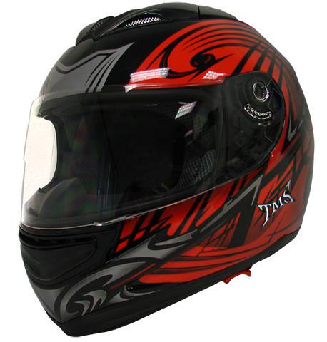 Dual visor smoked sun shield full face motorcycle helmet red tribal ~xl/xlarge