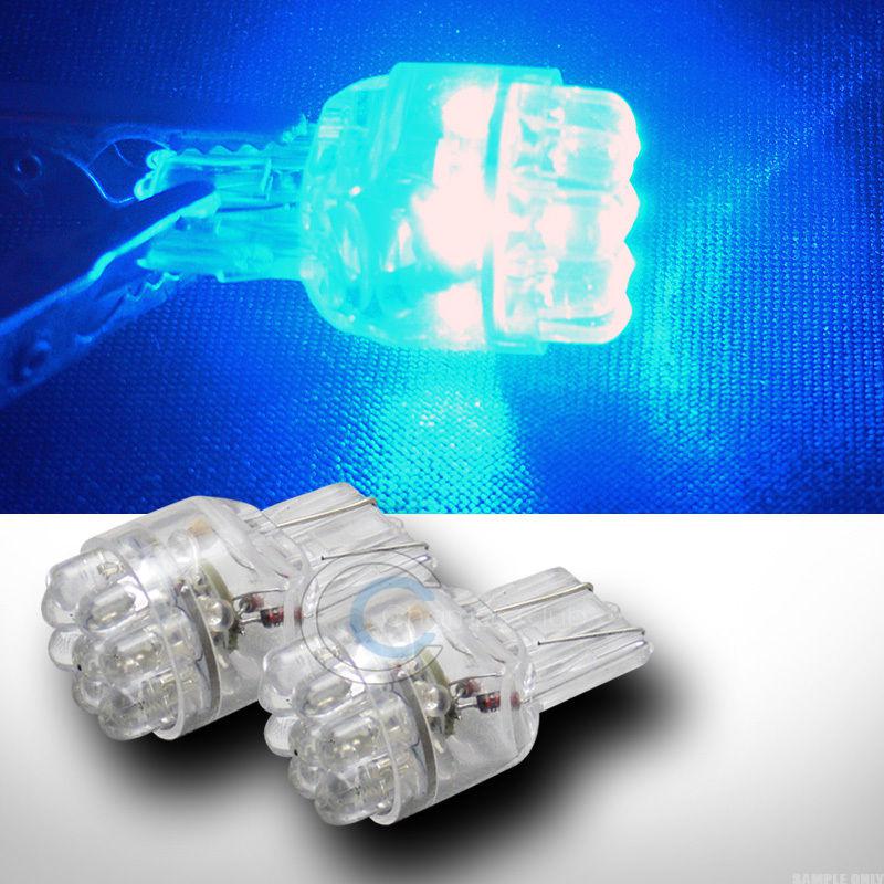 2x 7443 t20 wedge 15 high power led blue stop/brake tail light bulb dc 12v aa15