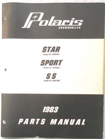 1983 polaris star sport ss snowmobile  parts catalog book original