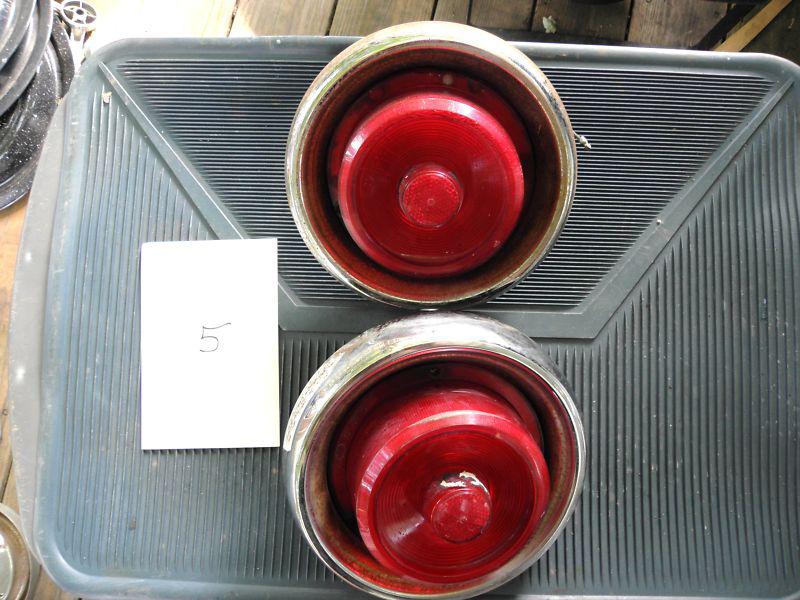 1955 ford tail light  assembly -housing, lenses,  - pair 5 thunderbird