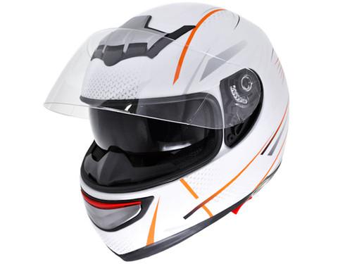 Dot approved motorcycle helmet full face w/ air pump system + dual sun visor - s