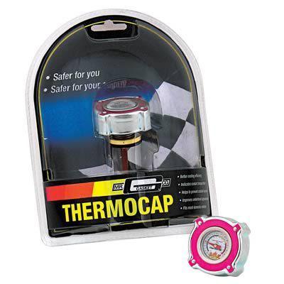 Mr. gasket radiator cap/gauge thermocap aluminum red plain 16 psi 30-270 deg f