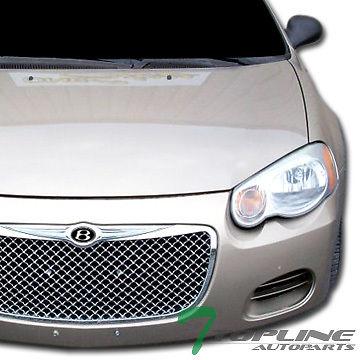 Chrome luxury style mesh front hood bumper grill grille 04-06 chrysler sebring