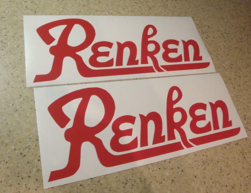 Renken vintage fishing boat decal die-cut red 2-pak free ship + free fish decal!