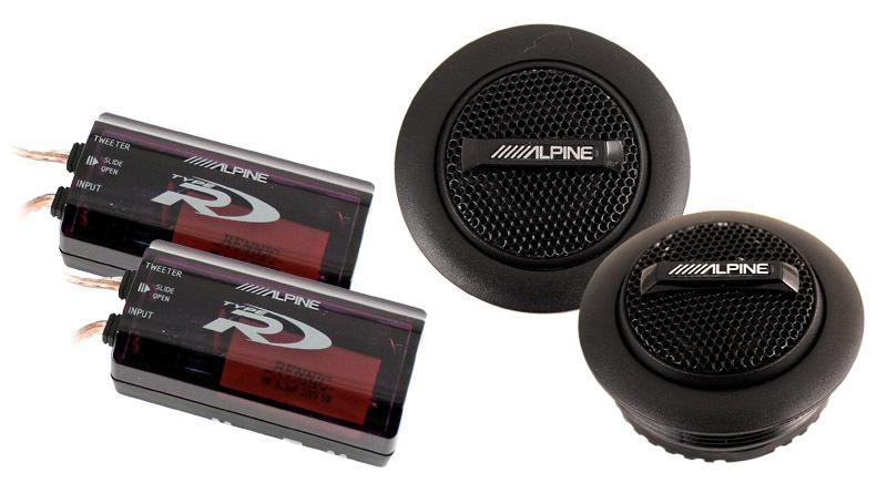 Alpine spr-10tw 1" 450w silk ring dome car audiotweeters speakers