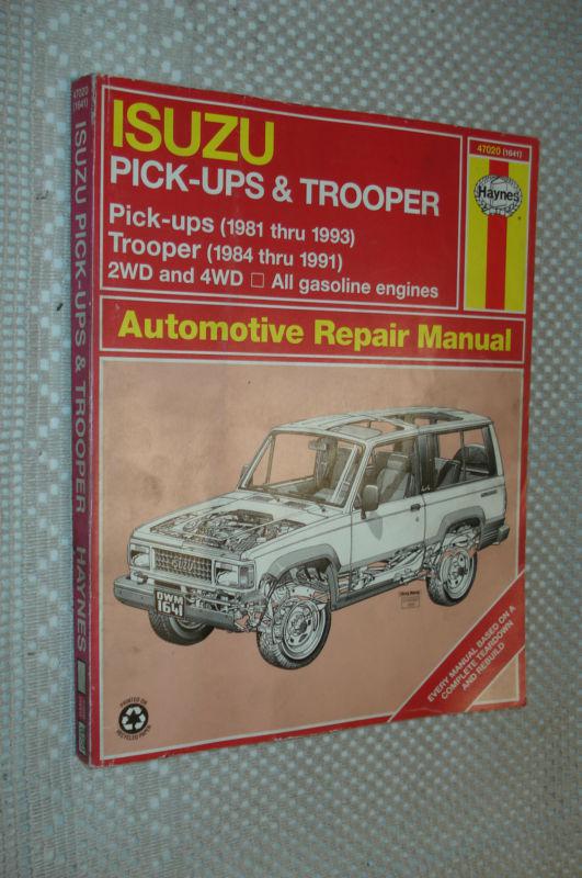 Buy 1981-1993 ISUZU TRUCK 1984-1991 TROOPER SERVICE MANUAL SHOP BOOK 90 ...