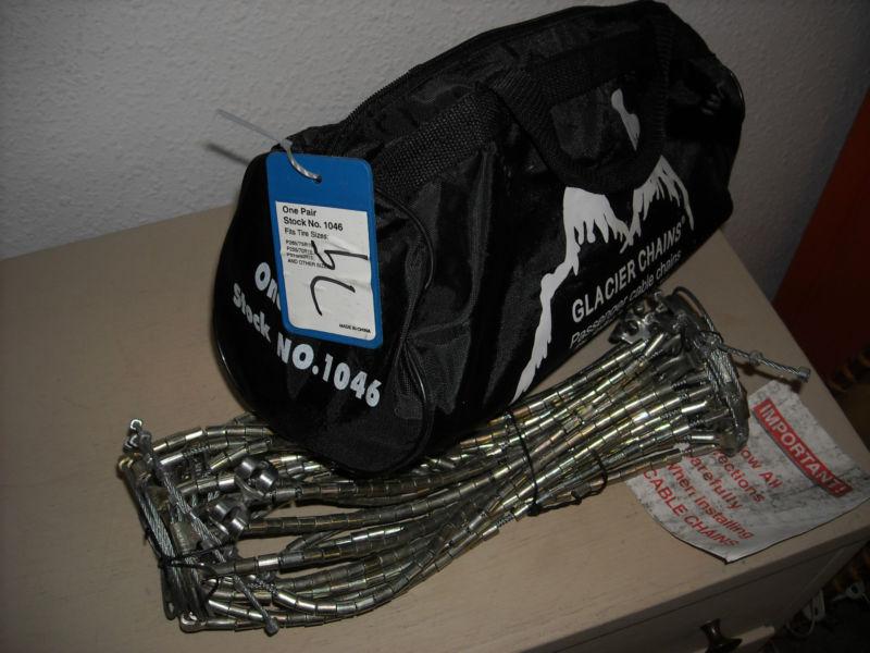 Glacier cable tire snow chains in bag, stock #1046 - never used