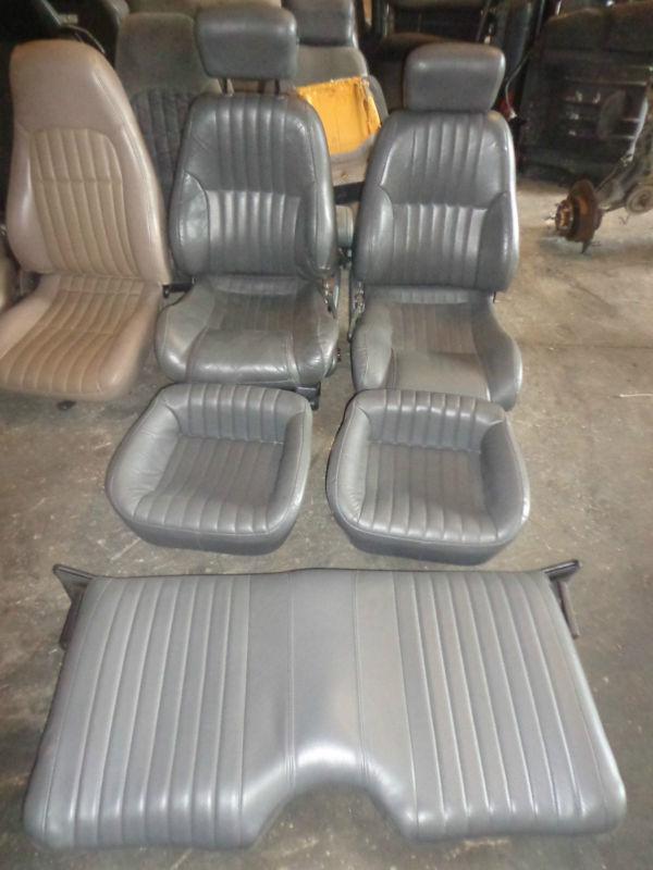 82-02  firebird trans am gray leather seats complete set 97 98 front rear set