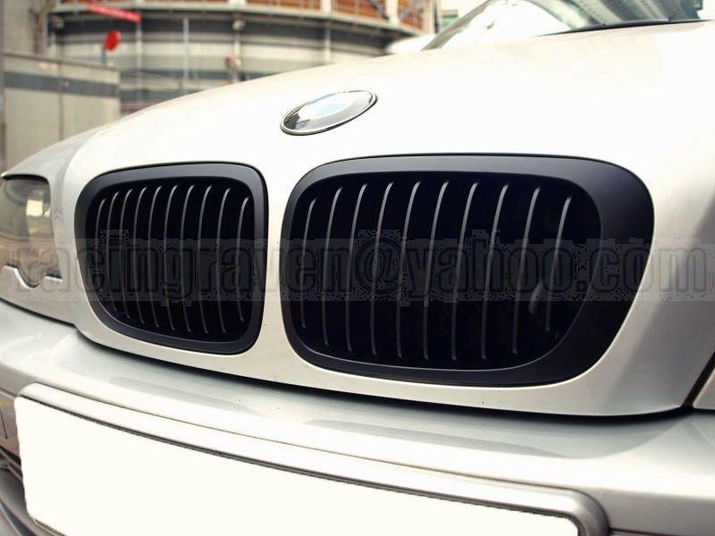 Bmw 99-03 e46 3-series coupe /cabrio matte black front kidney grille 318ci 320ci